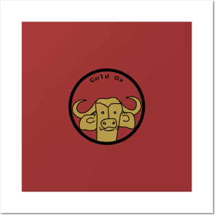 Small Gold Ox Portrait Posters and Art